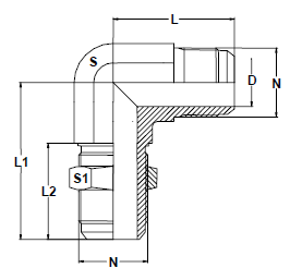 Stainless Steel 37 Degree Flare 45 Degree Bulkhead Elbows