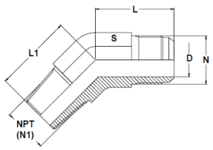 Stainless Steel 37 Degree Flare 45 Degree Elbows