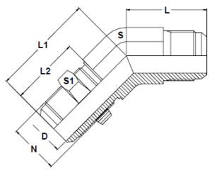 Stainless Steel 37 Degree Flare 45 Degree Bulkhead Elbows
