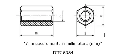 stainless-steel-hexagonal-coupling-nuts-din-6334