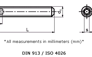 Stainless Steel Socket Set Screws Flat Point DIn 913