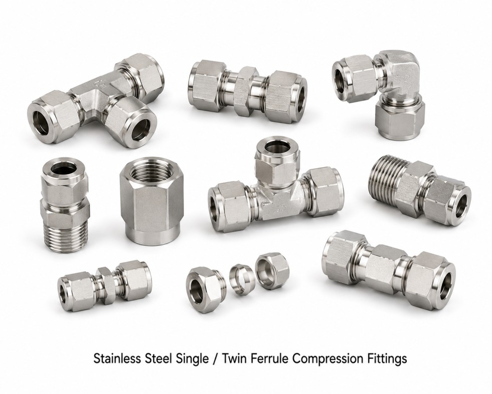 Stainless Steel Single -Twin Ferrule Compression Fittings